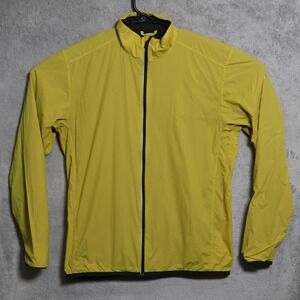 Icebreaker Jacket Mens Medium Yellow Cool-Lite GT Merino Running Windbreaker